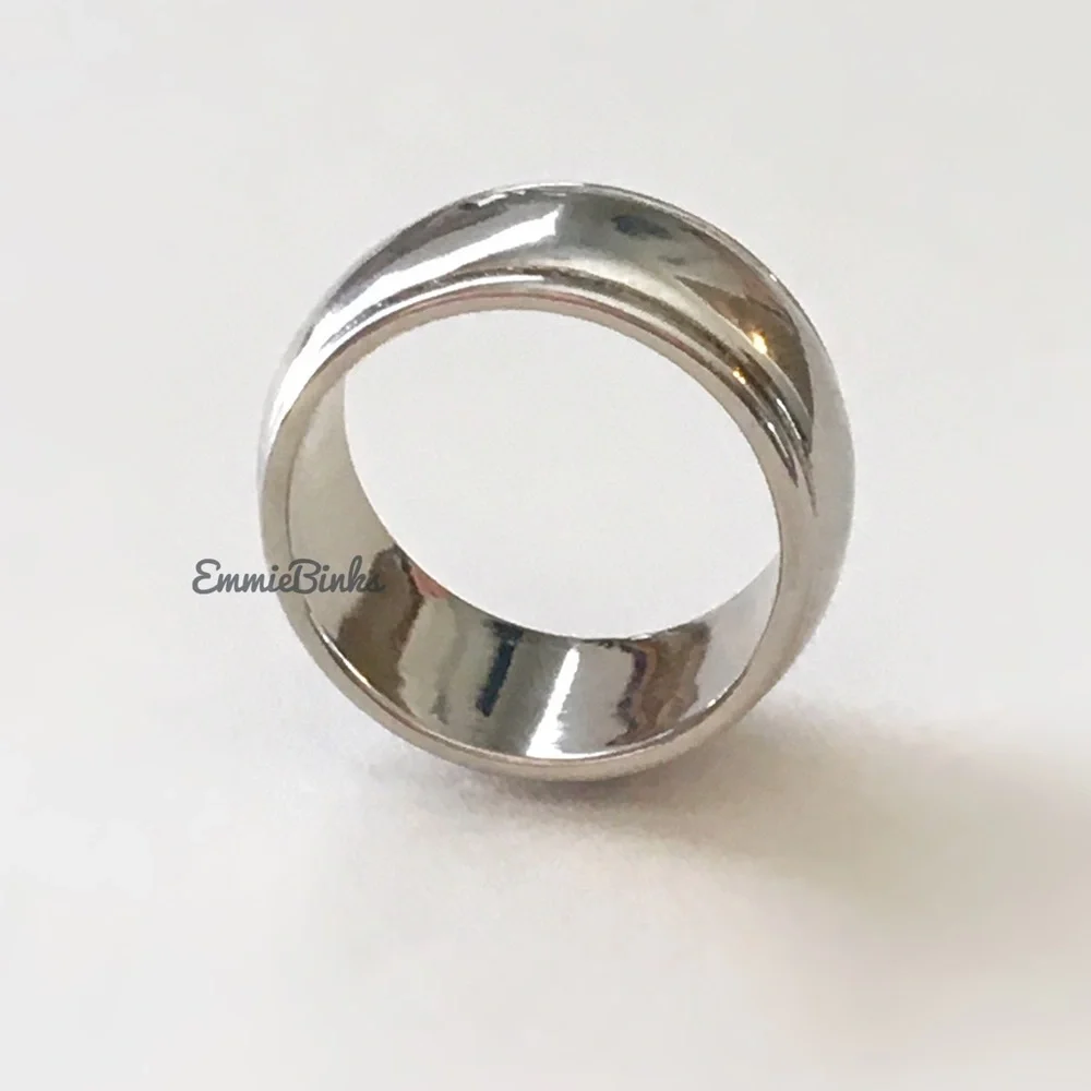 New Wide Band Smooth Polish Silver Gold Copper Band Ring /Chunky Cigar Band Ring - Picture 9 of 16